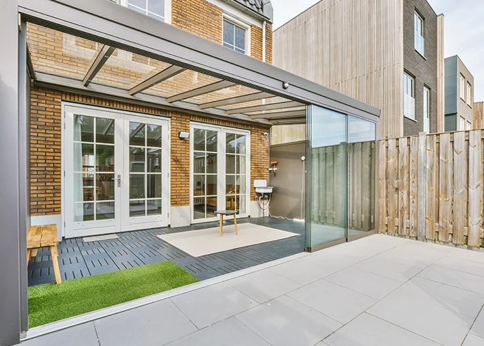 french door patio opened